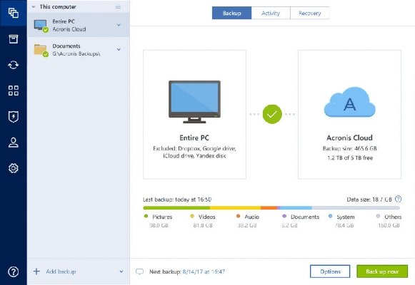 Picture of Acronis True Image Advanced - 1 PC + 250 GB Acronis Cloud Storage - 1 year subscription