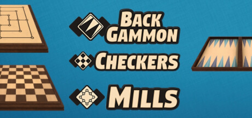  Afbeelding van Backgammon + Checkers + Mills